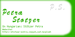 petra stotzer business card