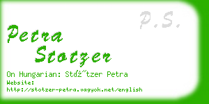 petra stotzer business card